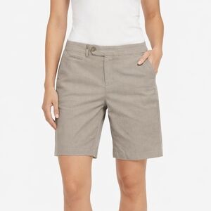 GAP Women's Tailored Bermuda Shorts in Taupe Greige Textured Weave Size 4